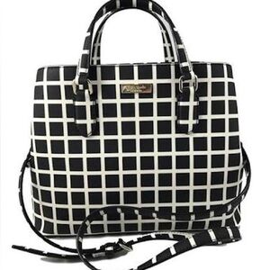 ♠️ Kate Spade Evangelie Laurel Way Printed Check Satchel.